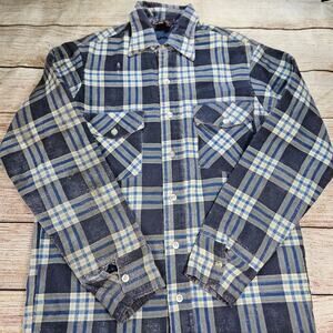 Vintage Sutton Flannel Shirt Men's Small Heavyweight Plaid Dingy Stained Grunge